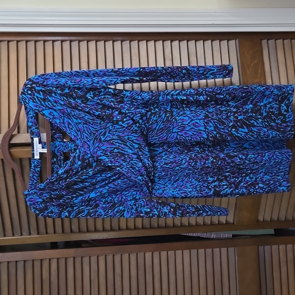 BCBGeneration Blue and Purple Patterned Dress Like New